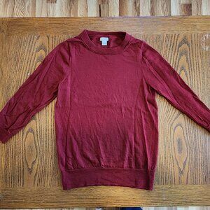 J. Crew 100% Cashmere Red Burgundy Crewneck Sweater M